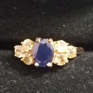 Sapphire and Citrine ring 14k gold
